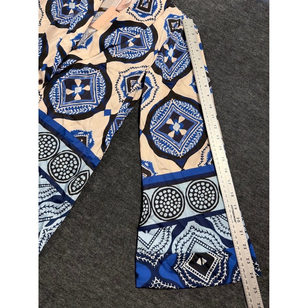 Alexis Robbie Romper Santorini Long Sleeve Blue Geometric Print Kimono Sleeves - Picture 12 of 13